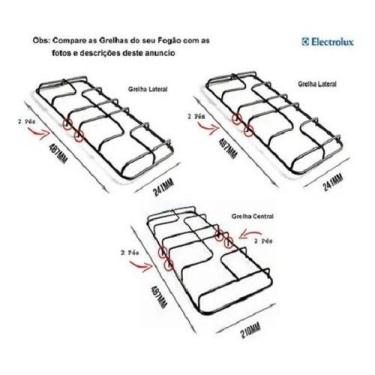 Imagem de Grelhas Electrolux Lateral E Central Fogões 6 Bocas 76 Se - Roa