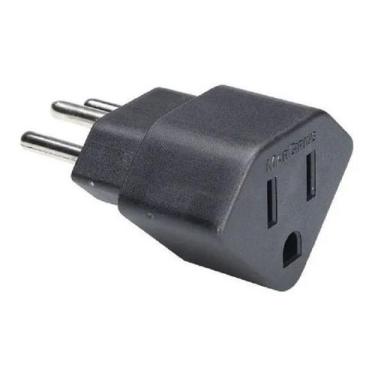 Imagem de 50 Adaptador Tomada Americana Brasileira 2p+T 10a Preto - MARGIRIUS
