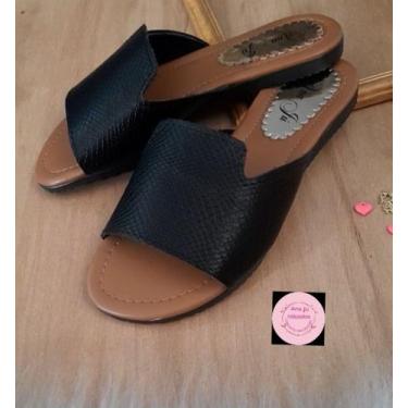 Imagem de Rasteira  Sandalia  Chinelo Sandalia - Ana Ju, Preto, 33