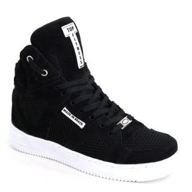 Imagem de Tênis Bota Sneaker Unissex Academia Cano Alto Camurça Resistente Confo