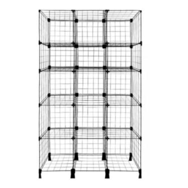 Imagem de Balcão Estante Aramado 15 Nichos 30x30 (Preto)