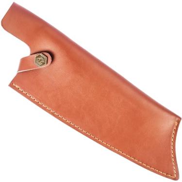 Imagem de XYJ Bainha de couro para faca de chef de 25,4 cm, protetor de lâmina, cutelo, facas, capa com cinto de laço para acampamento ao ar livre