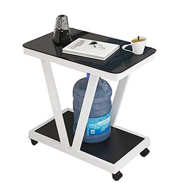 Imagem de Mesa de computador - Mesa lateral minimalista lateral quarto mesa de chá nórdica pequena mesa de canto mesa de cabeceira mini mesa de centro (cor: inteligente) (inteligente)