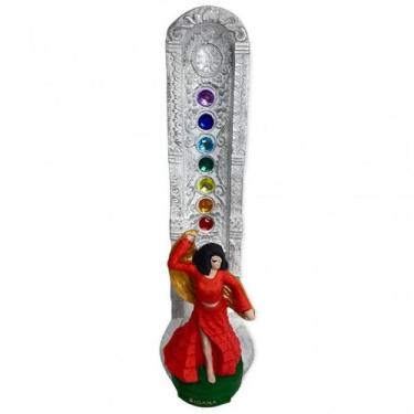 Imagem de Incensario 7 Chakras Branco Vertical Cigana Vermelha 22 Cm - Lua Místi