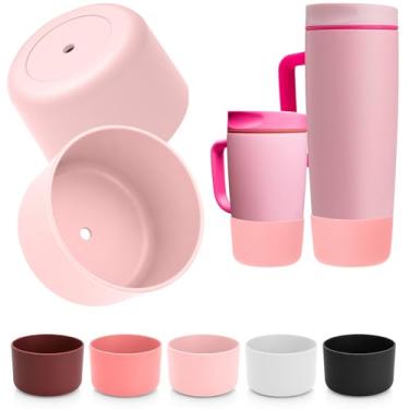 Imagem de Mity rain 2 peças de bota protetora para Owala SmoothSip Slider com alça 340 g e 680 g, acessórios para caneca de viagem de silicone para copo antiderrapante, redução de ruído, evita arranhões (rosa