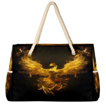 Imagem de hongjinglin Bolsa de praia grande, leve, dobrável, Monster Truck, amarela, para piscina, bolsa de ombro, Cor 11, Large