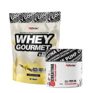 Imagem de Kit Whey Protein Gourmet Refil 907g + Creatina Extreme Pump Elite Seri
