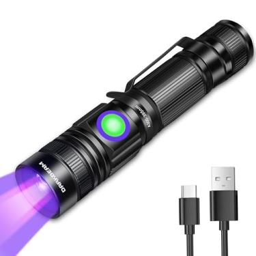 Imagem de DARKBEAM Lanterna de luz preta UV 395 nm – Lâmpada USB recarregável de madeira, mini lanternas de luz negra de LED ultravioleta potentes – cura de resina, detector para urina de animais de estimação