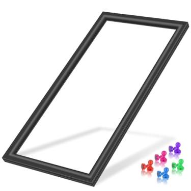 Imagem de Vedação de porta de congelador WP4-81048-007 4-81048-007 atualizada compatível com reposição de vedação de porta de geladeira Whirlpool 4390759 1864000 junta de porta de geladeira preta vedação de