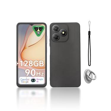 Imagem de KONXISA Capa para celular OSCAL Flat 2 com fivelas e cordões, capa protetora de material TPU premium, capa protetora resistente a arranhões e quedas, preta