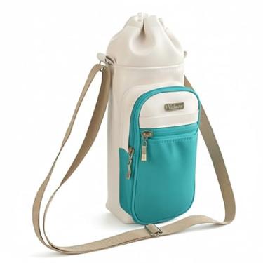 Imagem de Bolsa Térmica (MARFIM COM TIFFANY) GALANTE para Garrafa de 1,5 LITROS ml em Couro Sintético - Coleção Cores VERÃO 2026