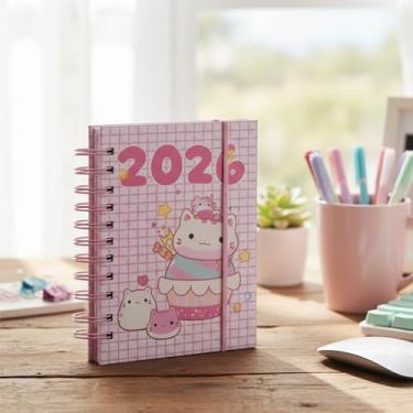 Imagem de Agenda 2026 Diária Personalizada Capa Dura Espiral Planner Caderneta Calendário Aluno Escolar Universitário