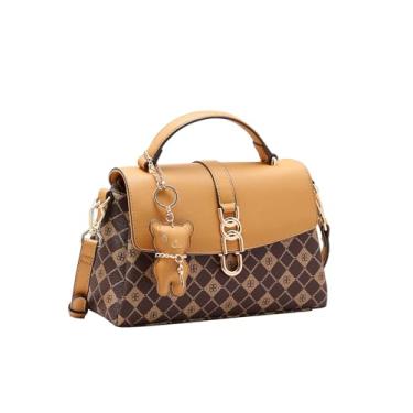 Imagem de Bolsa Feminina Chenson Original 3485389 – Monograma Elemento Gráfico, Estruturada Tipo Satchel, Café