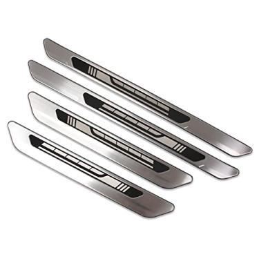 Imagem de Beautost Adequado para Toyota 2021 2022 Sienna Soleira da porta externa Scuff Plate Guard Cover Trim Stainless Steel (Prata)