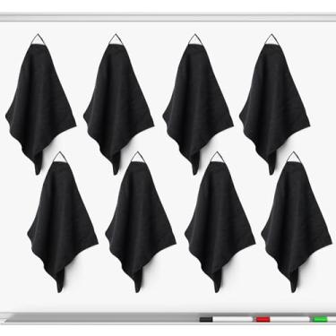 Imagem de HAPYSHOOP Pacote com 8 panos de limpeza de microfibra magnéticos, apagadores secos para quadros brancos, borracha de pano de microfibra reutilizável para quadros brancos, vidros, casa, escritório