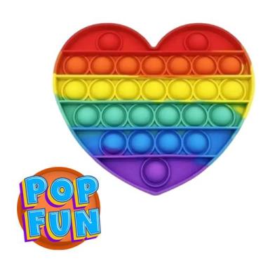 Imagem de Pop It Coração Yestoys Arco-íris Fidget Brinquedo Anti Stress