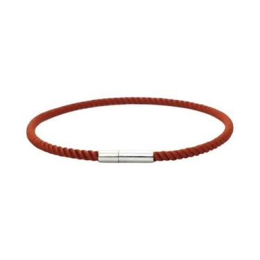 Imagem de Pulseira De Corda Vermelha Masculina 3mm Em Aço Inoxidável Fina Para E