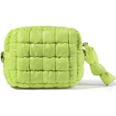 Imagem de Bolsa de maquiagem Yarnic Quilted Quilt Cosmetic Bag Organizer Green