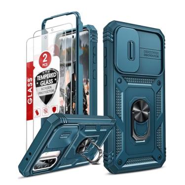 Imagem de LeYi Capa compatível com Samsung A36-5G: Capa para Samsung Galaxy A36 5G com protetor de tela X 2, capa de câmera deslizante resistente à prova de choque para Galaxy A36 5G, azul marinho