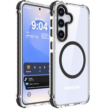 Imagem de DEERLAMN Capa magnética forte para Samsung Galaxy S24/S25 de 6,2 polegadas, [compatível com Magsafe] [Proteção contra quedas de grau militar] Capa protetora transparente fina à prova de choque