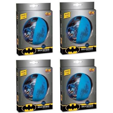 Imagem de Kit C/4 Bola Inflável Infantil Azul Batman Fun - Fun Divirtase