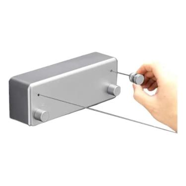 Imagem de Varal Roupas Retrátil Parede Ajustável Recolhível Inox 8272 (Varal Preto-8262)