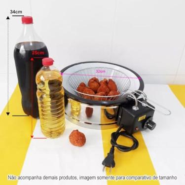 Imagem de Fritadeira Elétrica Industrial Tacho Esmaltado Redondo 3 Litros 1500 Watts com Termóstato (220V)
