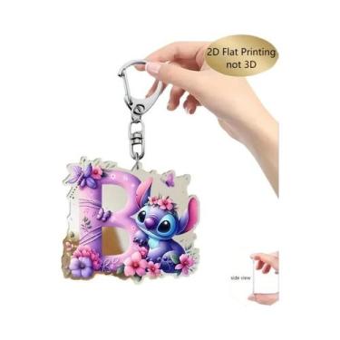 Imagem de Chaveiro Acrílico Roxo Disney Lilo&Stitch 2 Polegadas Letra A-Z Nome E