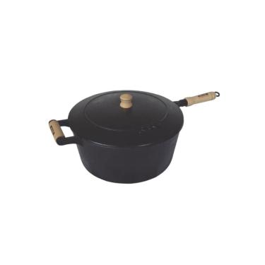 Imagem de Frigideira Ferro Fundido Tampa Vidro - Largura 25,5cm