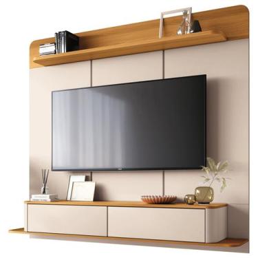 Imagem de Painel TV 70 Pol 180cm Bancada Suspensa Gava H01 Off/Cinamomo - Mpozen