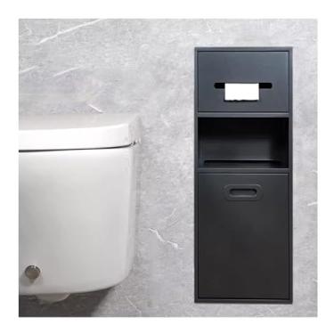 Imagem de Organizador de nicho de chuveiro embutido de aço inoxidável - Prateleira de banheiro embutida preta, rack de armazenamento versátil para cozinha, sala de estar e quarto - Design moderno de alcova