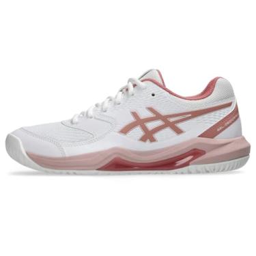 Imagem de ASICS Tênis masculino Gel-Dedicate 8 Pickleball, Branco/rosa vermelho, 34