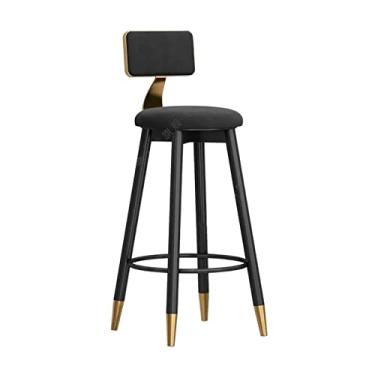 Imagem de Altura 75 cm/29,52 polegadas moderna moderna banco de frente cadeira de bar com encosto cadeira de jantar prática para ilha de cozinha (preto)