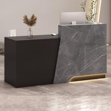 Imagem de Mesa de recepção, balcão de recepção, mesa de recepção de salão, mesa de recepção em pé, recepção pequena, balcão de loja, mesa de recepção em forma de L, caixa e balcão de recepção com balcão