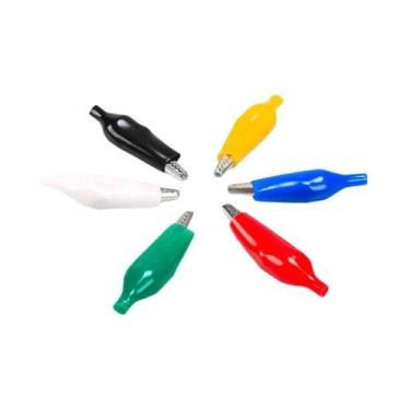 Imagem de Clipes Jacaré De 35mm (20 Peças) Com Isolamento E Várias Cores Para Te