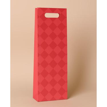 Imagem de Sacola para Vinho A\CASA Check Papel 32x12cm