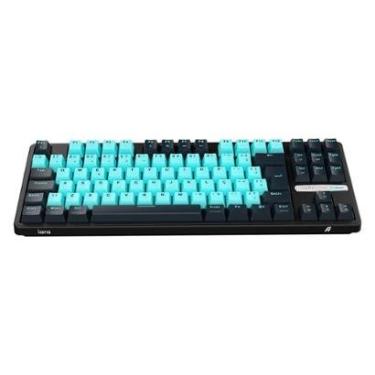 Imagem de Teclado Gamer Aplus Gasket Iara Obsedian Aqua Iluminaçao Lateral Hotswap 80% Switch Red Huano AK400A-Unissex