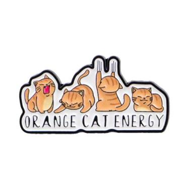 Imagem de Broche De Esmalte Gato Cartoon, Emblemas De Lapela De Metal De Animais