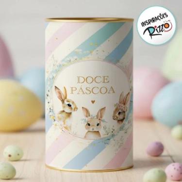 Imagem de Lata Rigida para Ovos de 350g - Doce Páscoa - 10x18cm - 1 unidade - Cr