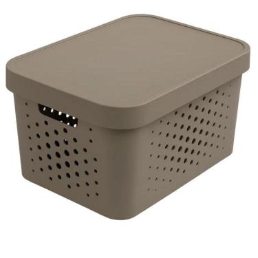 Imagem de Cesto Organizador com Tampa 17L Cinza 121 - Mixxnova