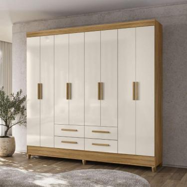 Imagem de Guarda Roupa Casal 8 Portas 4 Gavetas Florida Moval Freijo/off White