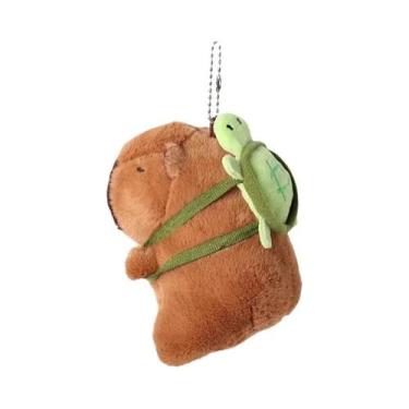 Imagem de Pelúcia De Capivara Pato Amarelo: Brinquedo De Pelúcia Fofo Com Roupa 