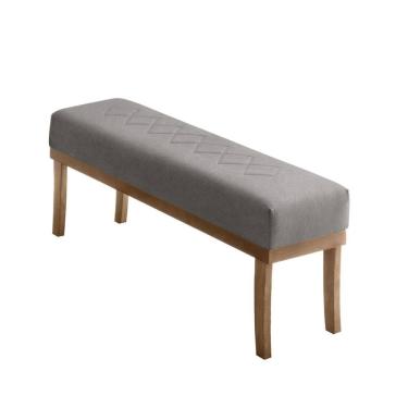 Imagem de Puff para Sala de Estar em Linho 140cm Theo Cinza/Mel