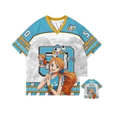 Imagem de Camiseta Unissex Estilo Coreano Y2K Anime Baseball Hockey One Piece Na