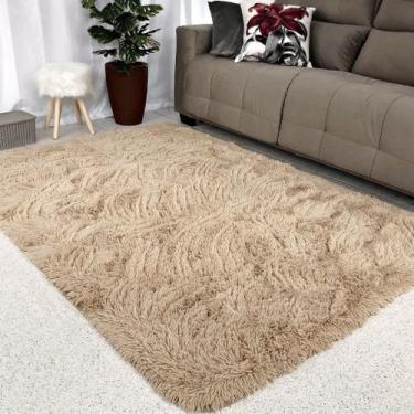 Imagem de Tapete Sala 2,00x1,50 Peludo 4 Cm De Altura Shaggy Promoção Cor:Bege -