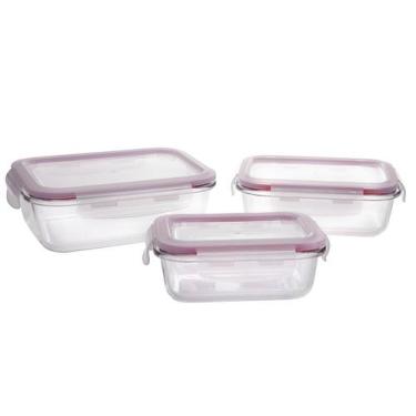 Imagem de Conjunto de potes de vidros  refratário hermético 3 Peças - Jgt1004 - 