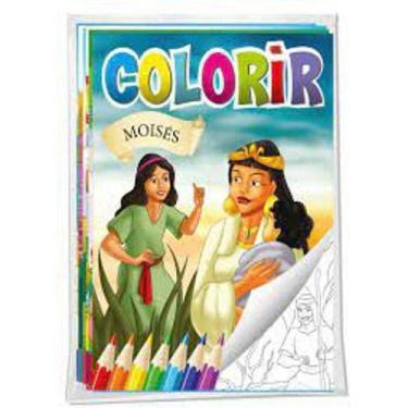 Imagem de Kit econômico 8 livros para colorir infantis - solapa bíblia - RIDEEL