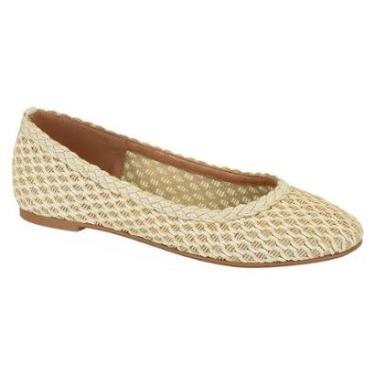 Imagem de Sapatilha Vizzano Bico Redondo Rafia Bege e Camel-Feminino