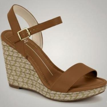 Imagem de Sandália Feminina Anabela Salto Alto Slide Trissê Moleca-Feminino