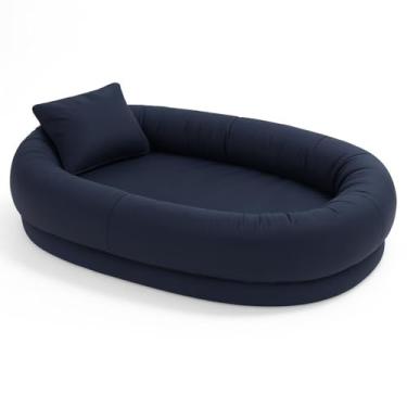 Imagem de Puff Grande Área Descanso Ninho De Dormir Sofá Cama Adulto (AZUL MARINHO)